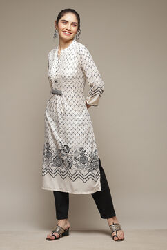 Off White LIVA Straight Kurta image number 0